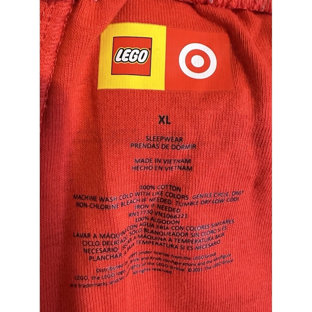 LEGO TARGET Red Stacked Brick Pattern Pajama Set Adult Size XL 100% cotton - Picture 8 of 8
